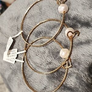 3-Hawaii Pearl Love Heart bangle NwT